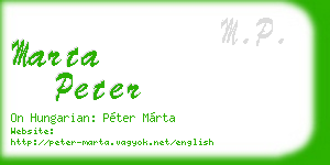 marta peter business card